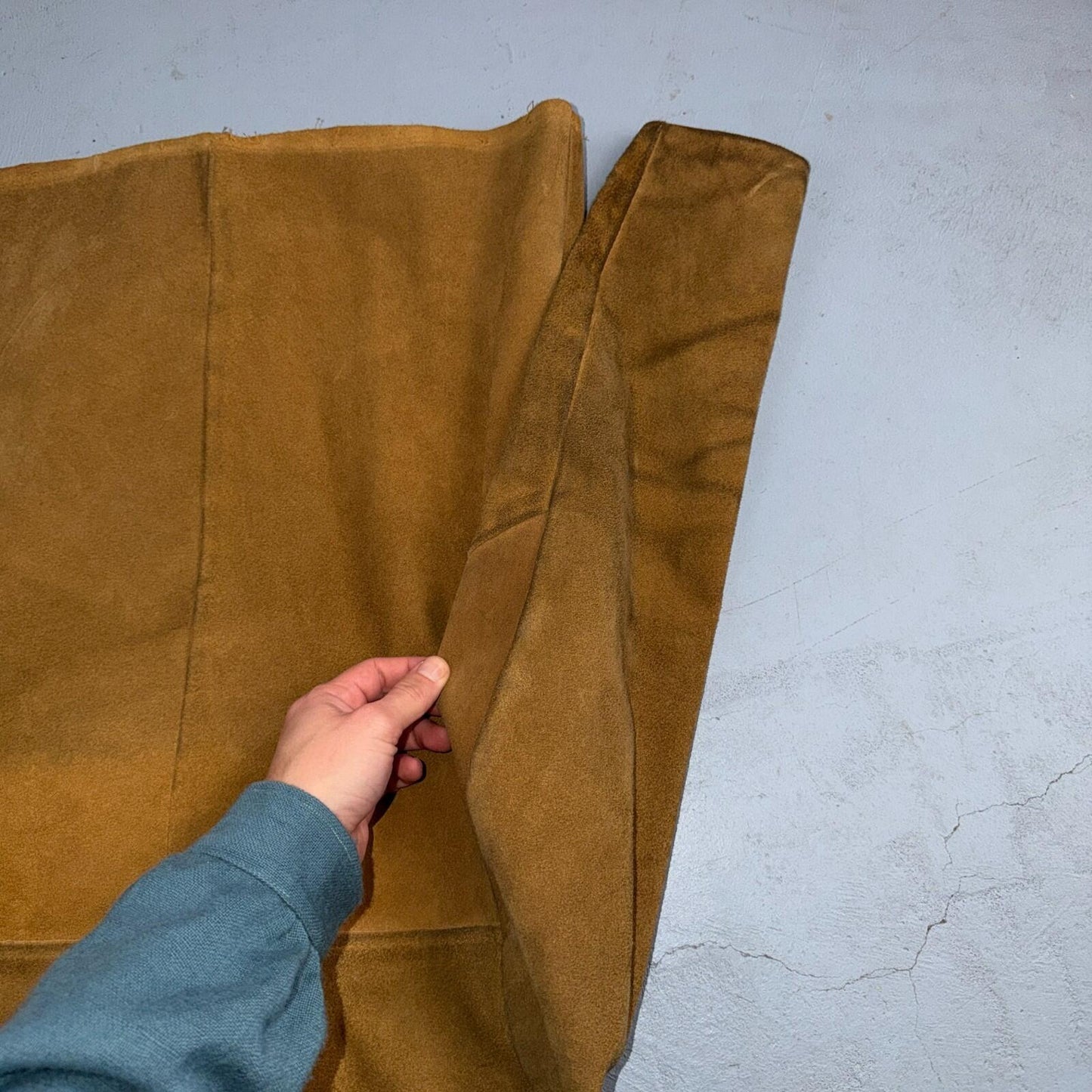1940s 1950s VTG Brown Suede Jacket Leather Distressed Rockabilly Ricky Chore