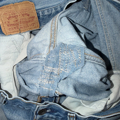Levis 501 Vintage 80s USA XX Straight Leg Jeans Blue Light Wash 38x36 Act 35x31