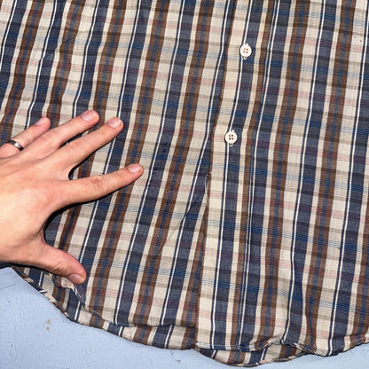 Levis VTG 1980s Button Shirt Mens L Plaid 80s Cowboy Shirt Korea Short Sleeve