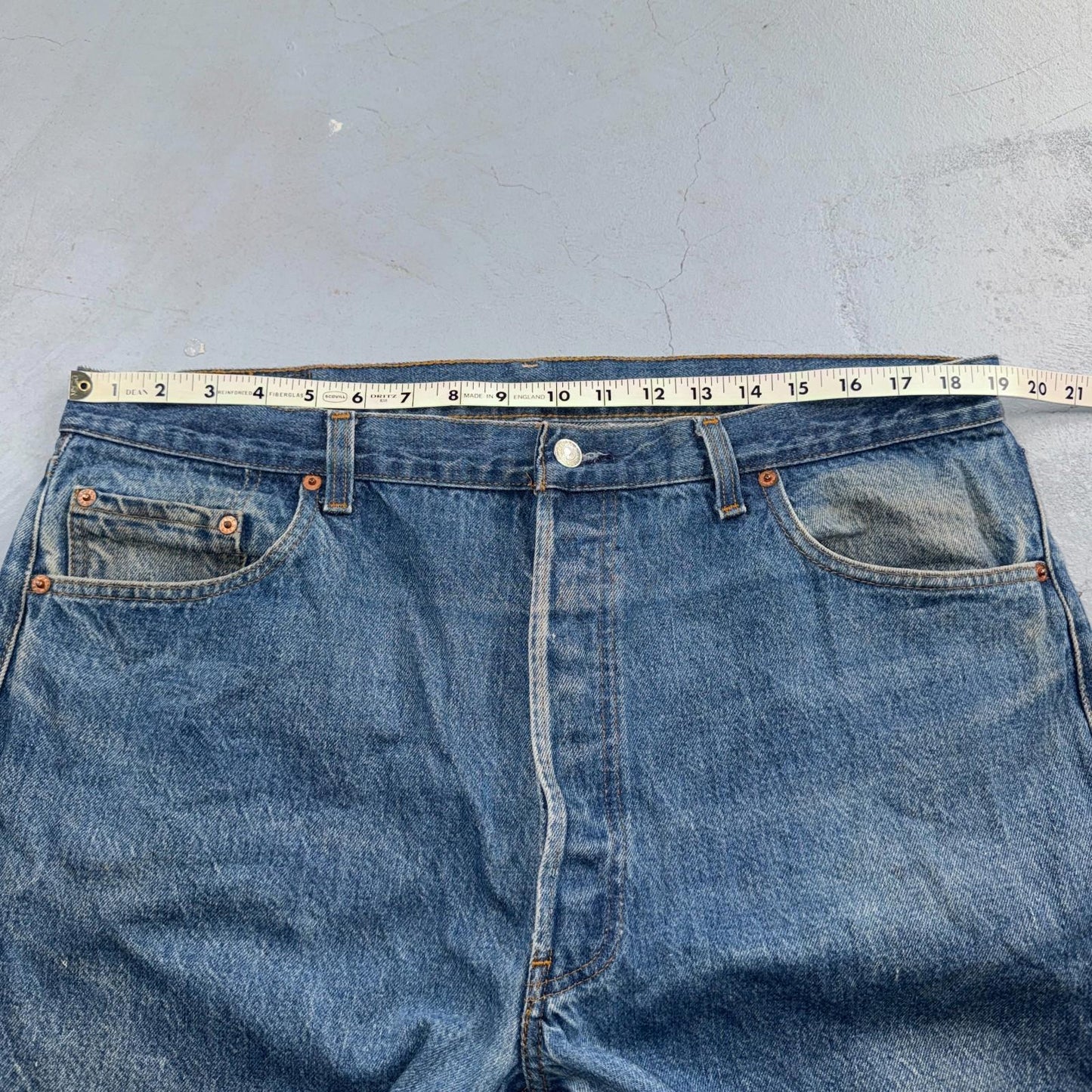 Levis 501 Vintage 80s USA XX Straight Leg Jeans Blue Med Wash 42x32 Act 38x28