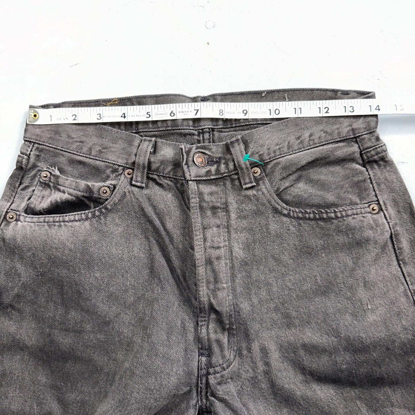 Levis 501 Vintage 80s USA XX Straight Leg Jeans Black Heavy Dark Dyed Act 28x31