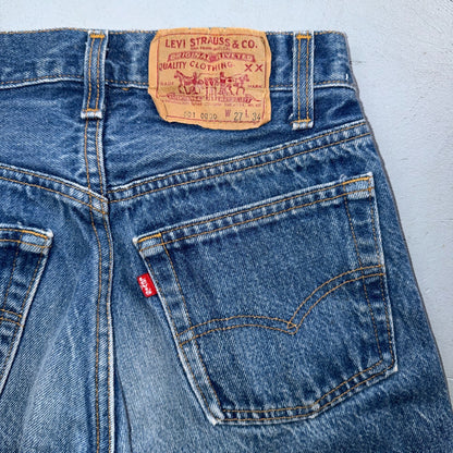 Levis 501 Vintage 80s USA XX Straight Leg Jeans Blue Light Wash 27x34 Act 25x29