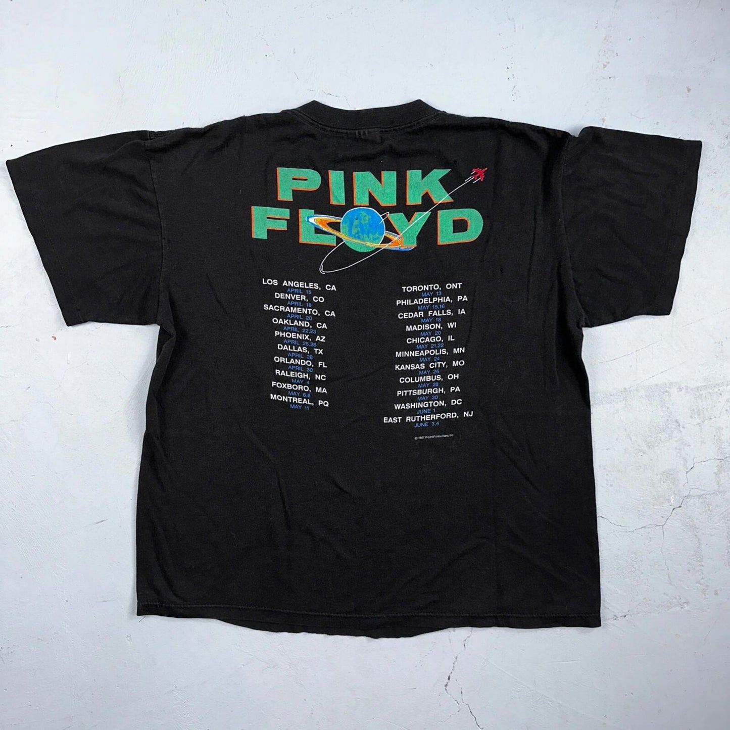 Vintage 1987 Pink Floyd Dark Side of the Moon USA T-Shirt Large Boxy 80s Rock