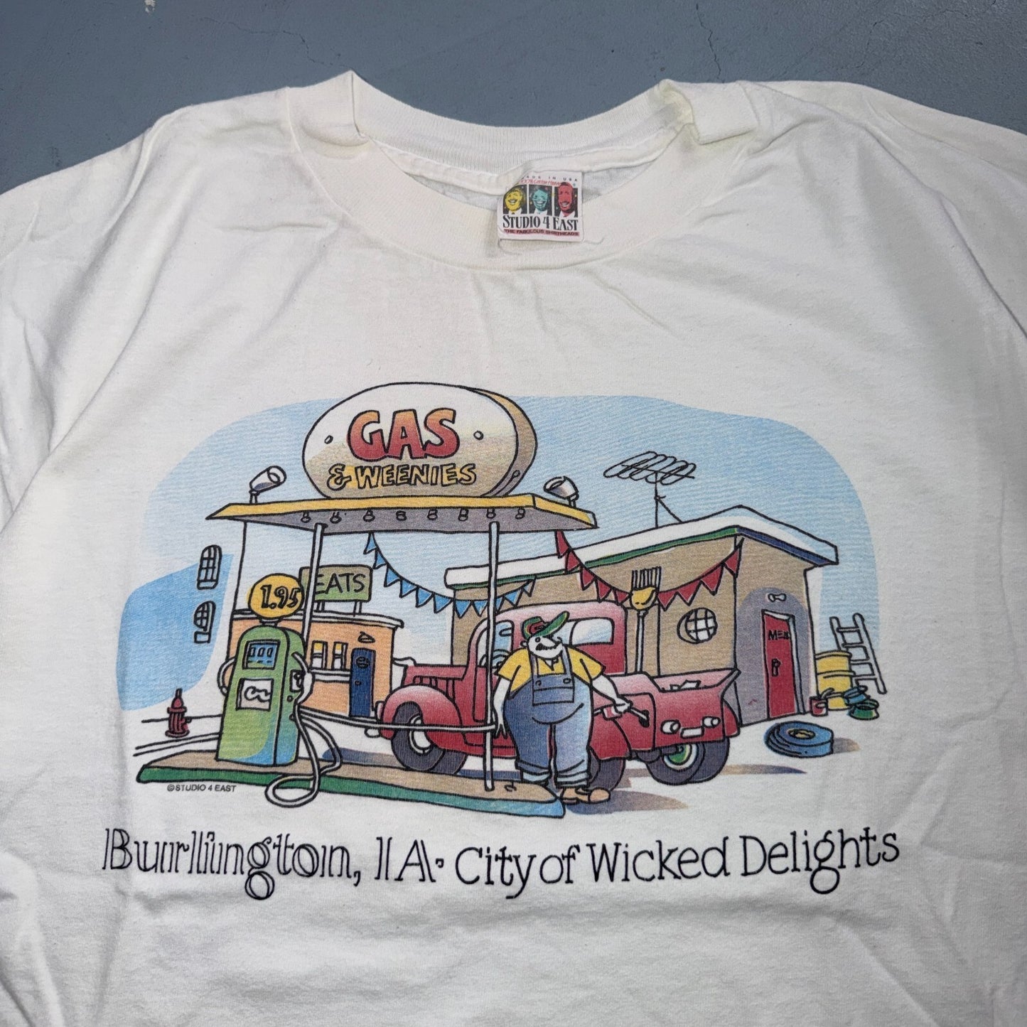Gas Weenies 90s VTG T Shirt Burlington Truck Stop Funny Graphic Studio 4 East
