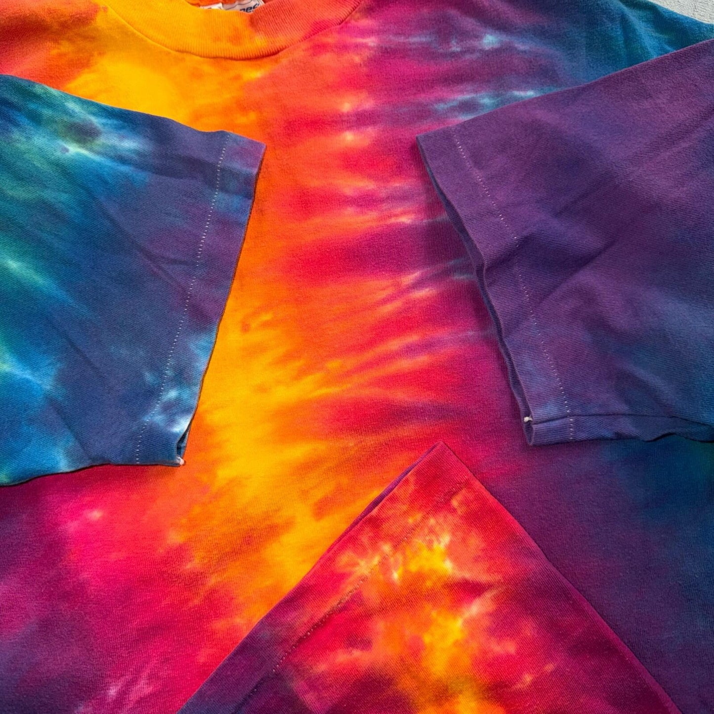 Hanes Beefy XL Tie Dye VTG T Shirt 1980s 80s Single Stitch Hippie Hipster Boho