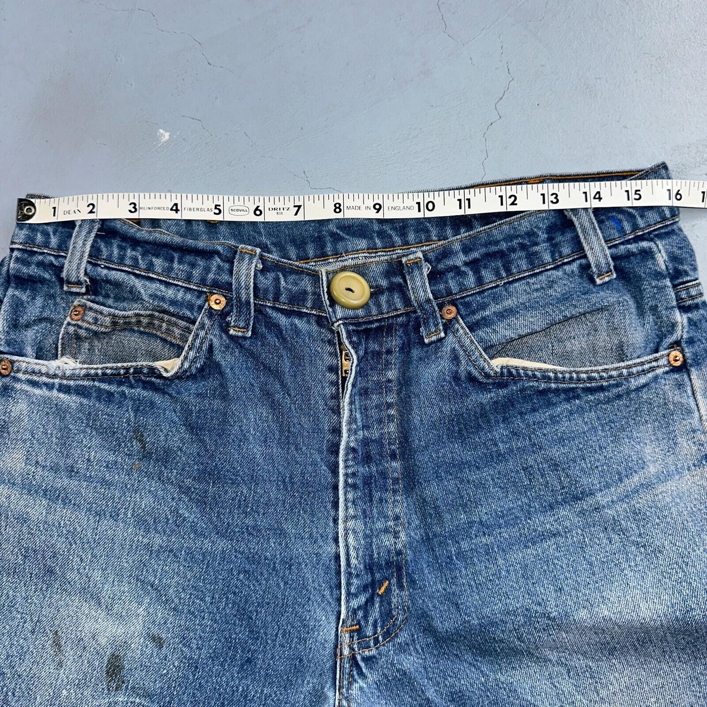 Levis 517 Vintage 80s USA Orange Tab Bootcut Flare Blue Worn Jeans Act 32x25