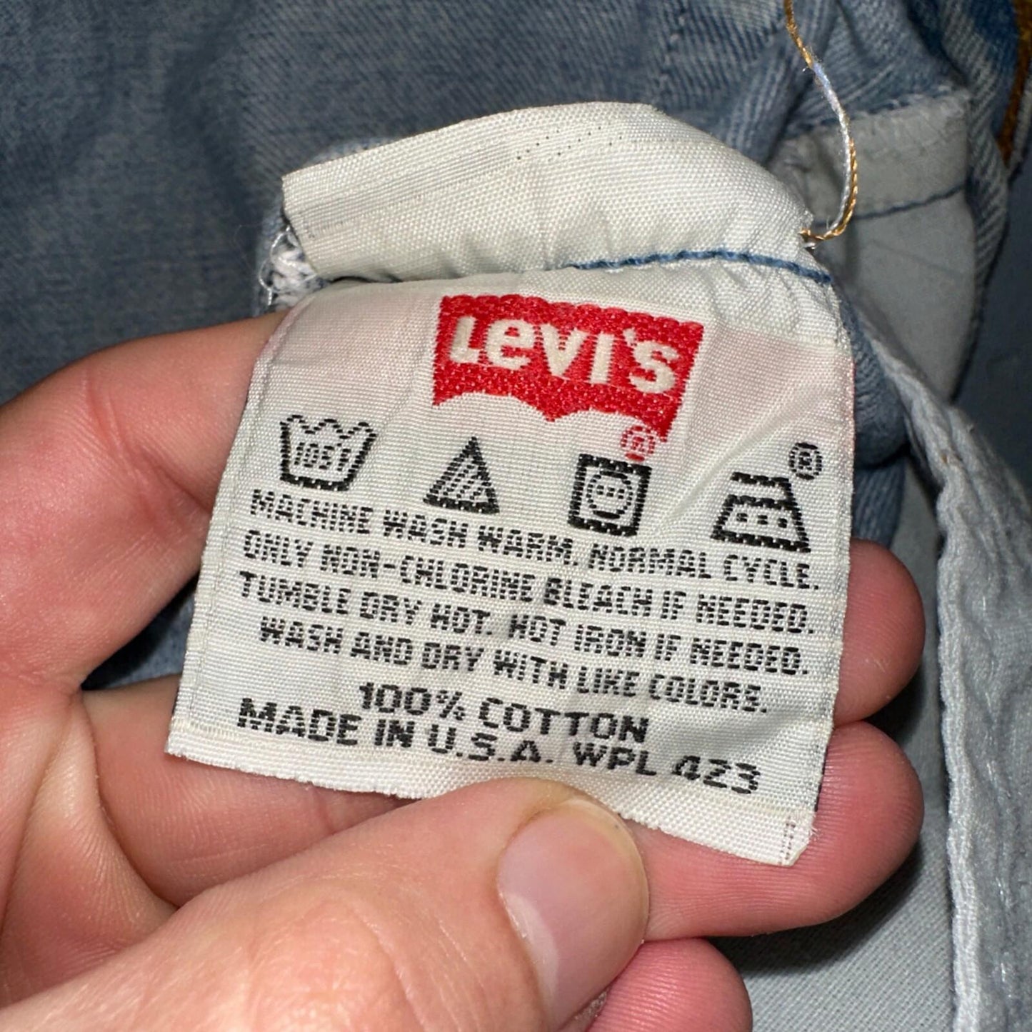 Levis 501 Vintage 90s USA XX Straight Leg Jeans Blue Thrashed 34x34 Act 33x32