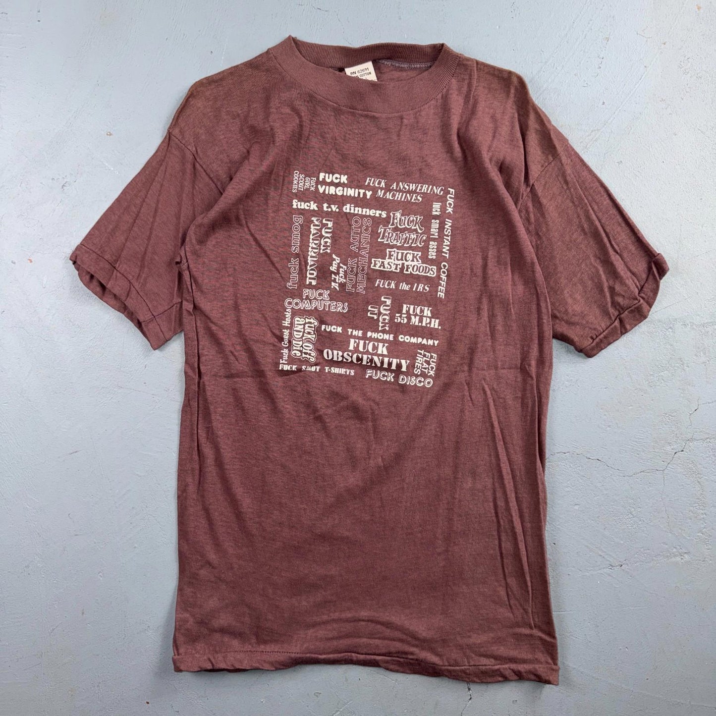 F*ck Virginity VTG T Shirt Quote Text Art Single Stitch Controversial Graphic