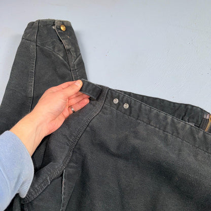 Carhartt VTG Detroit Jacket Men's 46 Lined Blanket Workwear J01 BLK Thrashed