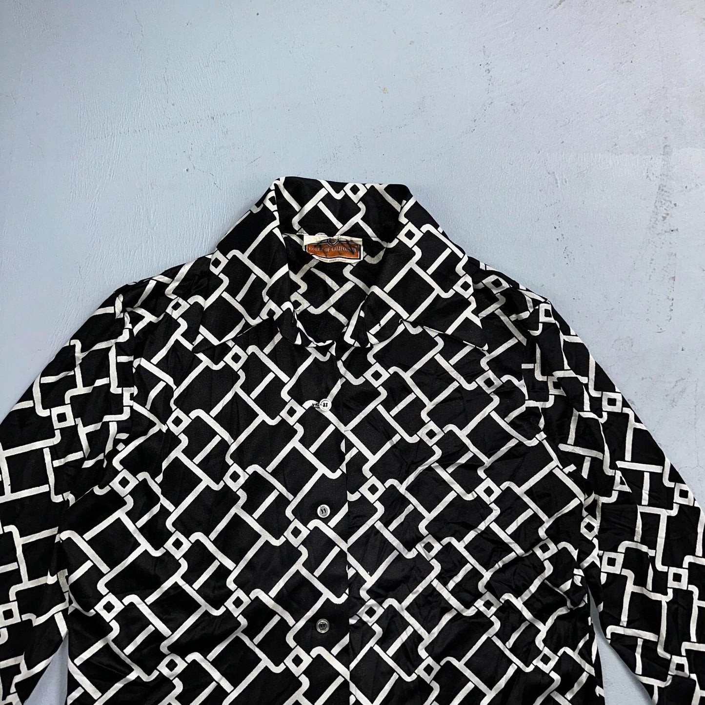 Koret of California Sz 16 Vintage Button Shirt Jacket Collar 70s Rockabilly 60s