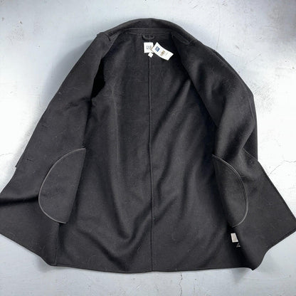 Gap Jacket Womens Large Black Wool Button Over Pea Coat Pocket Dressy Career