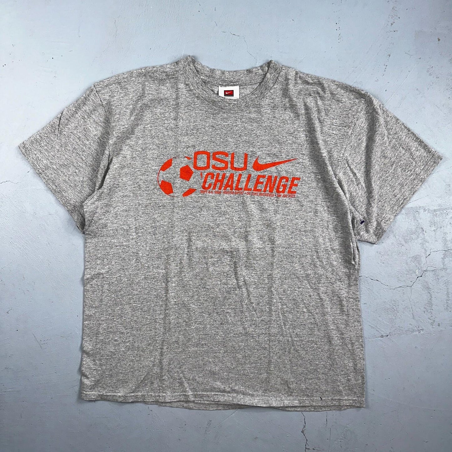Nike OSU Challenge Soccer VTG T Shirt Y2K 2009 Big Swoosh Graphic On Back Oregon
