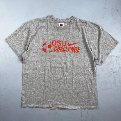 Nike OSU Challenge Soccer VTG T Shirt Y2K 2009 Big Swoosh Graphic On Back Oregon