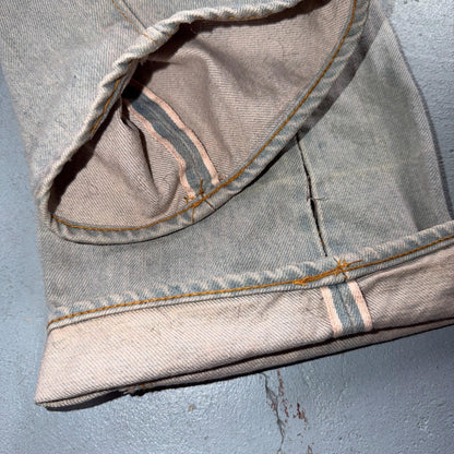 Levis 501 Vintage 80s Redline Selvedge USA XX Jeans Bleach Wash 32x40 Act 30x35