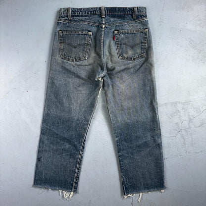 Levis 501 Vintage 80s USA XX Straight Leg Jeans Blue Light Wash Act 32x24 Capri