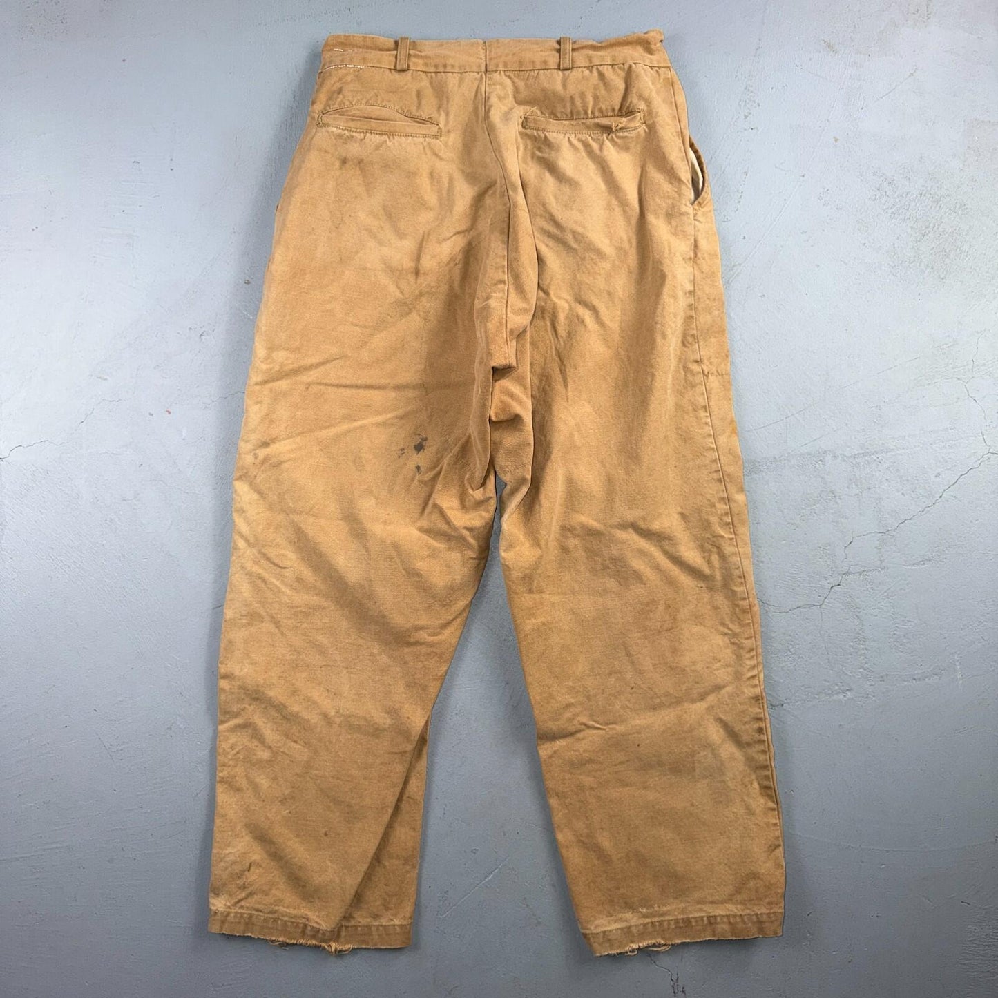 VTG 50s 60s Duxback Pants Falcon 28x27 Khaki Casual Creased Outdoor Rockabilly
