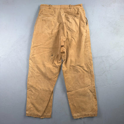 VTG 50s 60s Duxback Pants Falcon 28x27 Khaki Casual Creased Outdoor Rockabilly