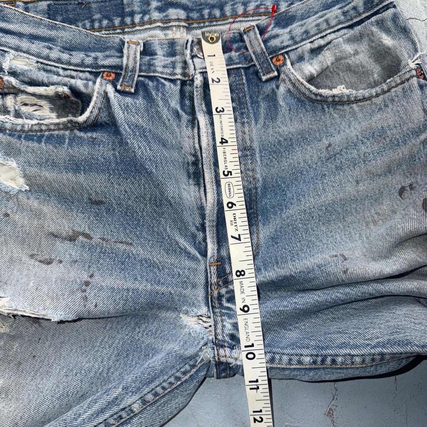 Levis 501 Vintage 90s USA XX Straight Leg Jeans Blue Light Wash 29x32 Act 28x28