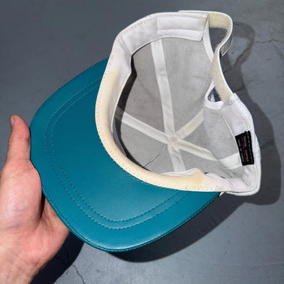 Canada Leather VTG Hat Baseball Cap Snapback Buck Cadillac Flag Rare Cartoon 80s