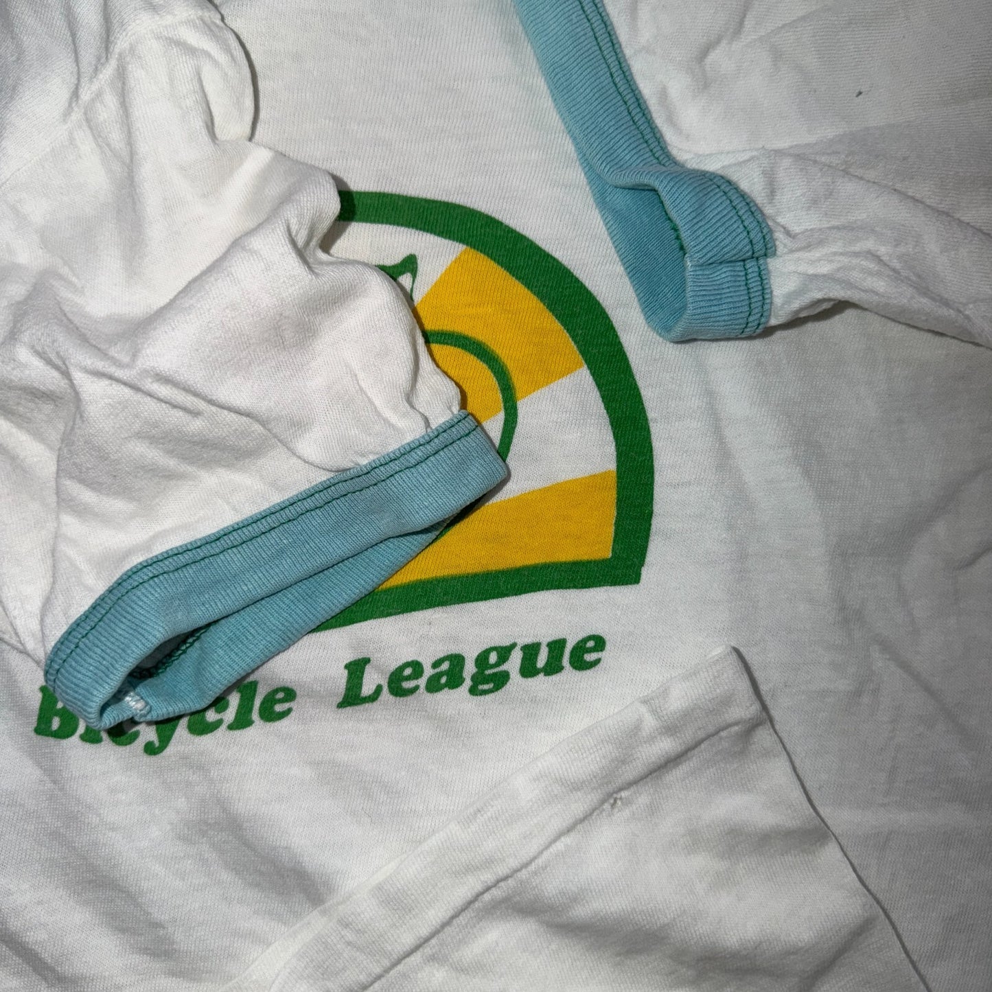 VTG 70s Southern Bicycle League Ringer T Shirt Cycling Bike Club USA Made 1970s