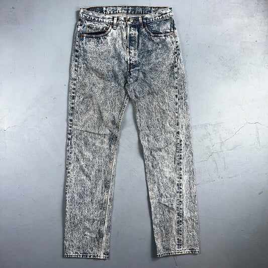 Levis 501 Vintage 80s USA XX Straight Leg Jeans Blue Acid Wash 32x34 Act 31x33