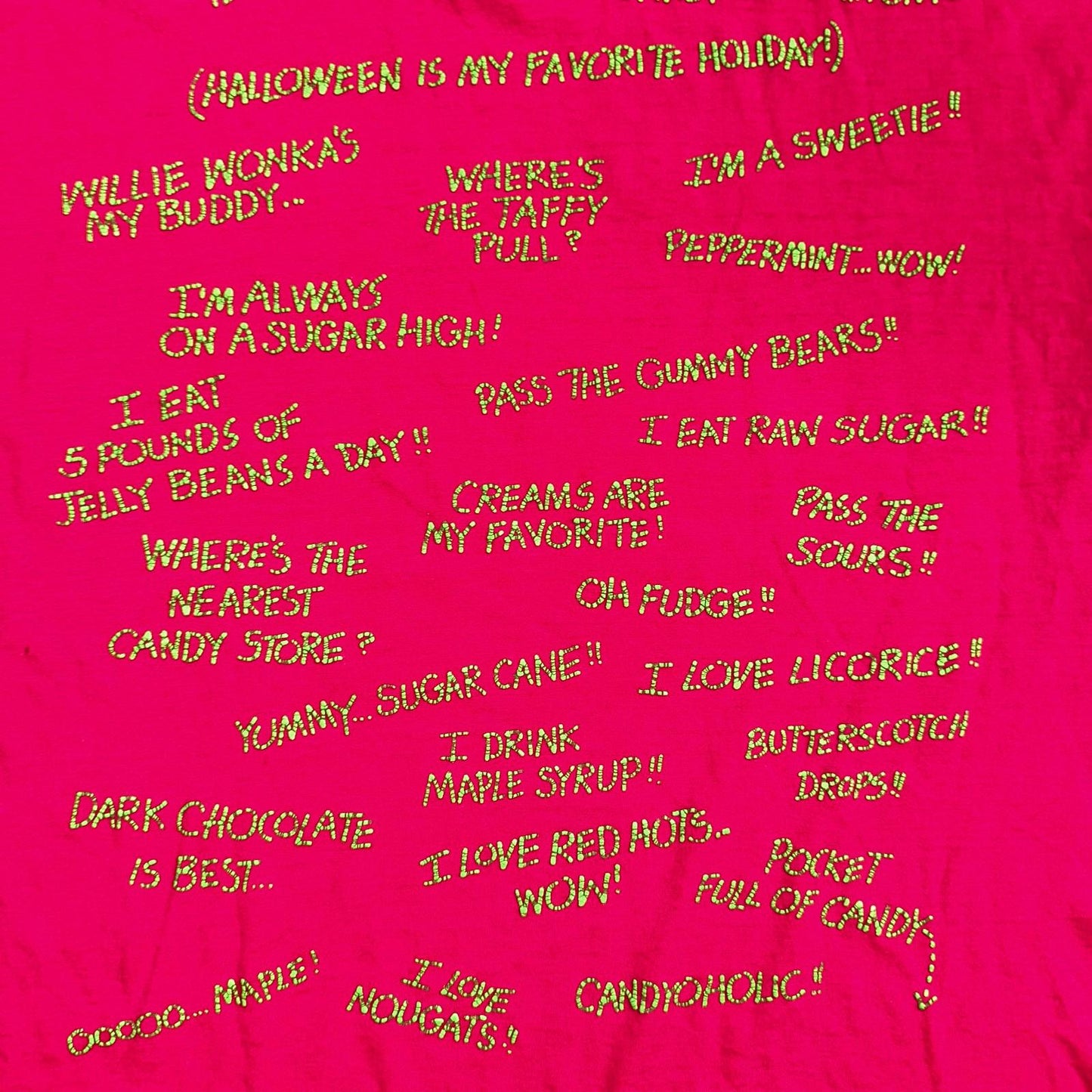 Halloween Pink Quote Funny VTG T Shirt Y2K Sweetie Candy Cute USA Scary Text