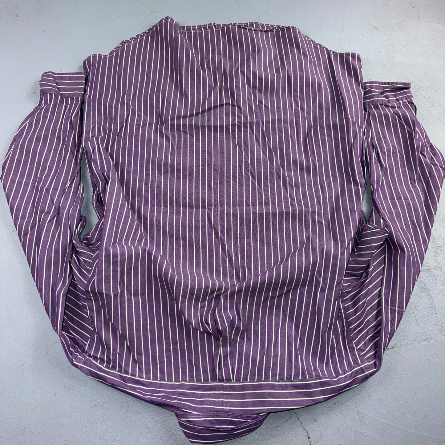 Polo Ralph Lauren VTG Shirt Mens Small Purple Poplin Cotton Striped Preppy