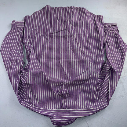 Polo Ralph Lauren VTG Shirt Mens Small Purple Poplin Cotton Striped Preppy