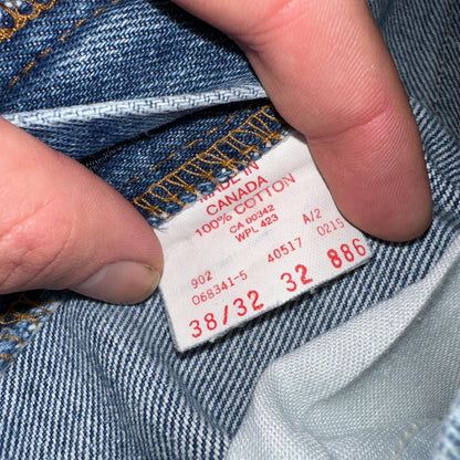 Levis 517 Vintage 90s Canada Orange Tab Bootcut Flare Blue Worn Jeans Act 38x30