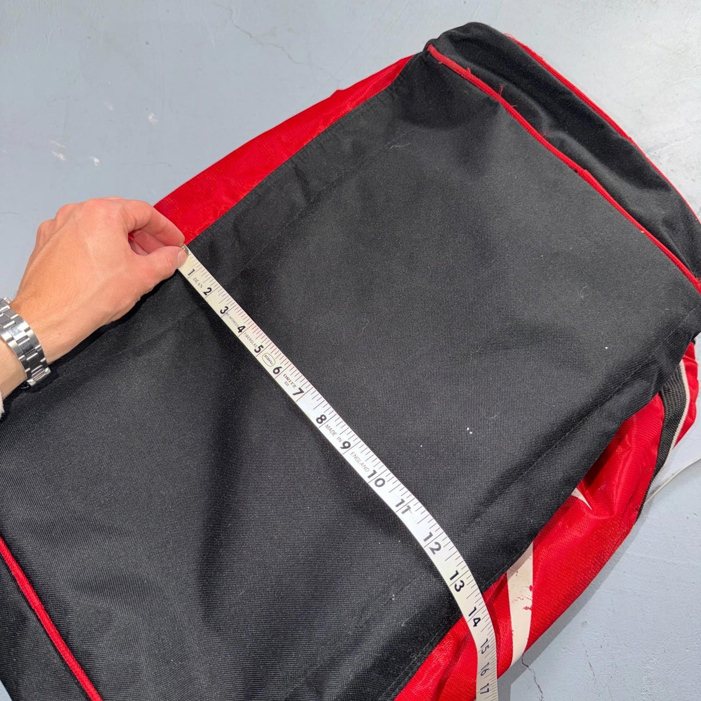 Vintage 1990s NIKE Team Tag Red Large Duffel Bag 90s Gym Classic Travel