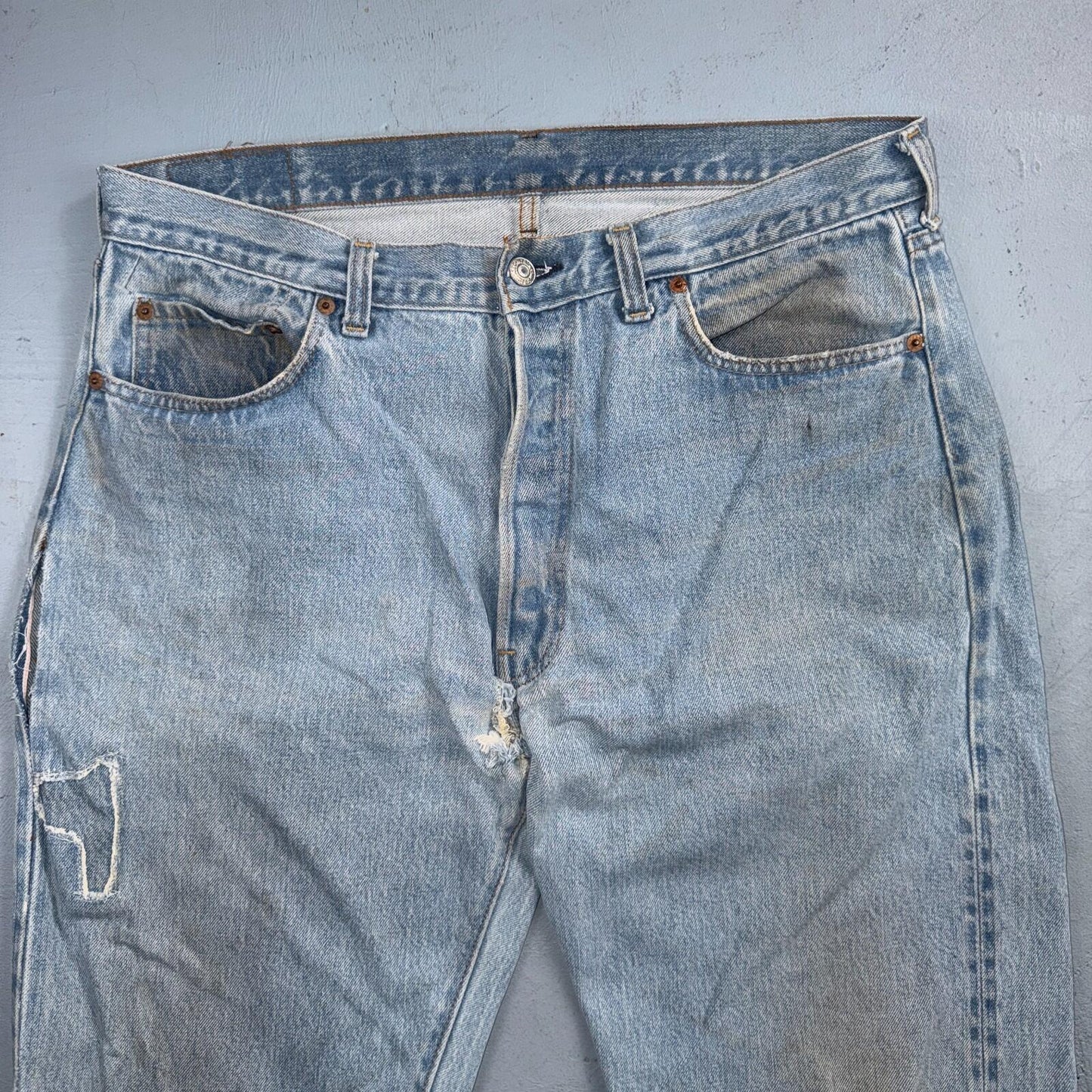 Levis 501 Vintage 80s Redline Selvedge USA XX Jeans Light Wash 38x40 Act 36x36
