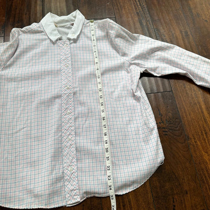 VTG 70s women's White Plaid Flannel Shirt Grunge Punk 40 Checkered jane hunt