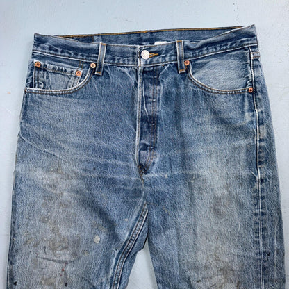 Levis 501 Vintage Y2K Mexico Straight Leg Jeans 35x34 90s Light Wash Act 32x29