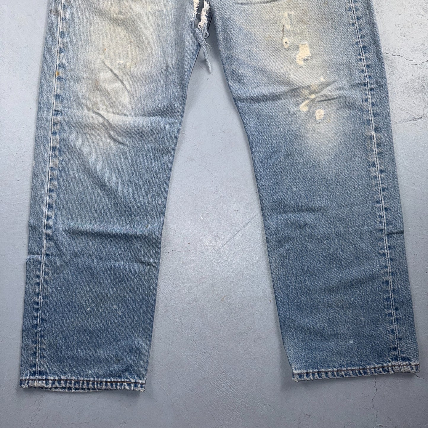 Levis 501 Vintage 90s USA XX Straight Leg Jeans Blue Thrashed 40x32 Act 37x28