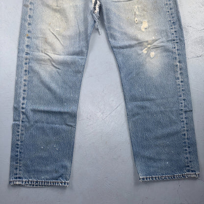 Levis 501 Vintage 90s USA XX Straight Leg Jeans Blue Thrashed 40x32 Act 37x28