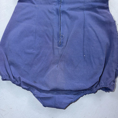 Alix Of Miami Rhinestone 1950s VTG Bathing Suit Swimsuit Hollywood Swim Wear Blu