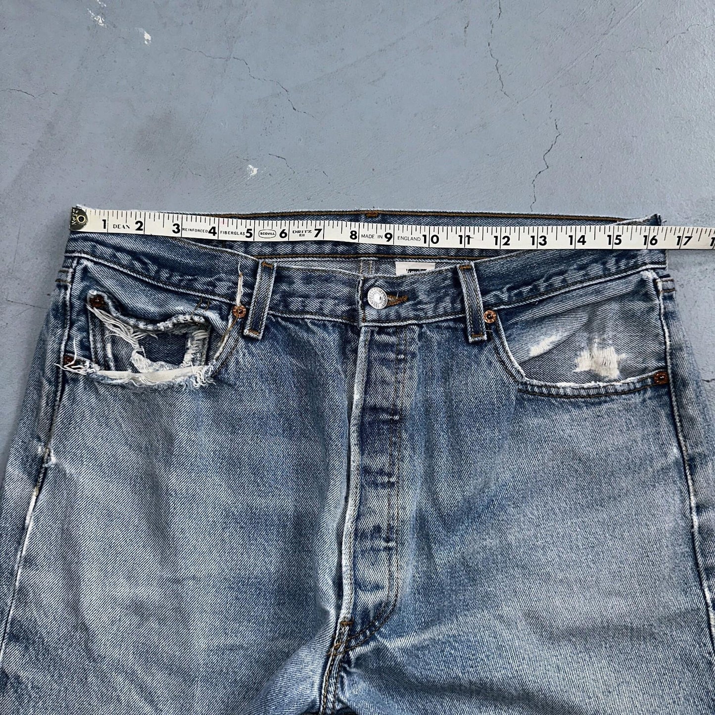 Levis 501 Vintage 90s XX Straight Leg Jeans Y2K Light Wash 36x34 Act 33x30