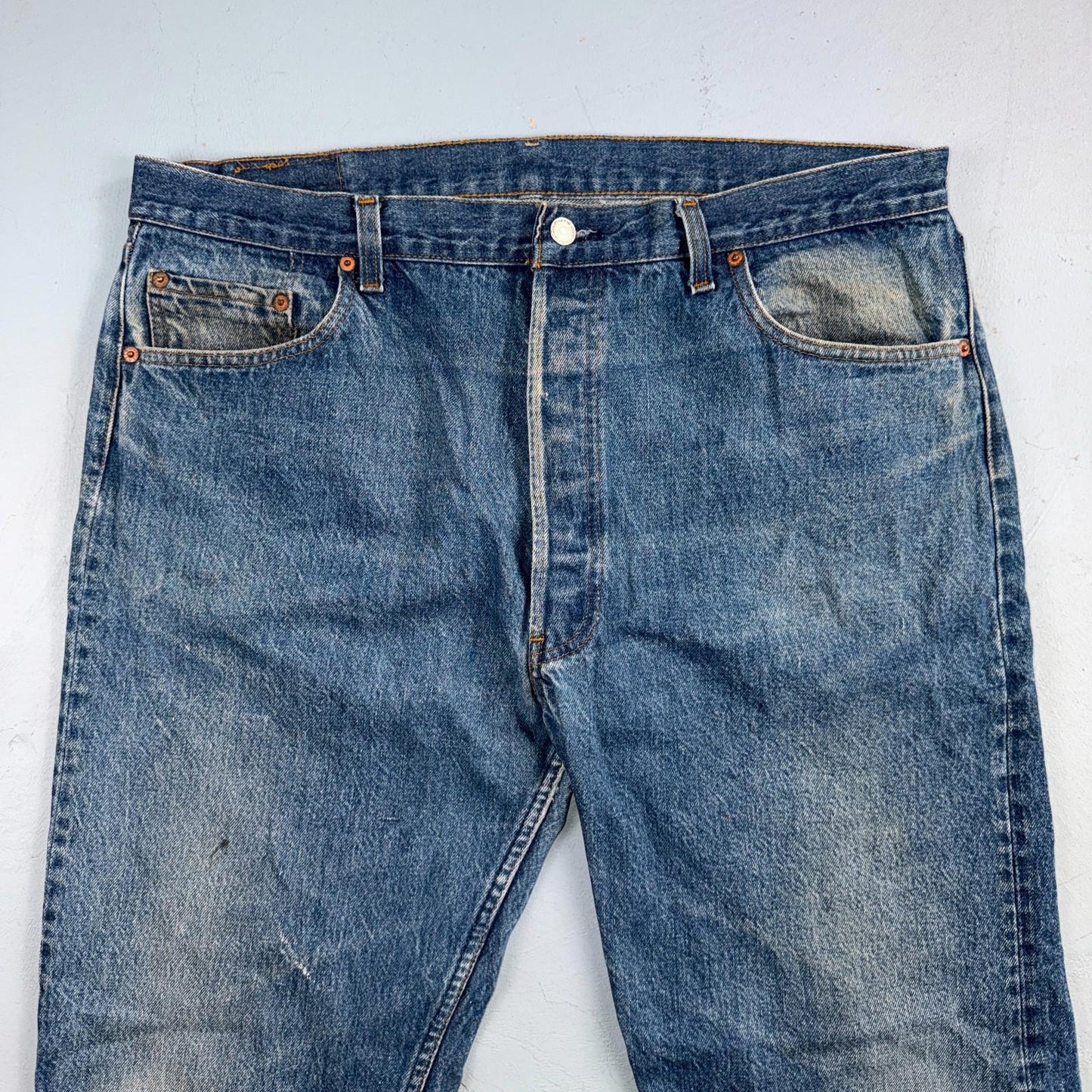 Levis 501 Vintage 80s USA XX Straight Leg Jeans Blue Med Wash 42x32 Act 38x28