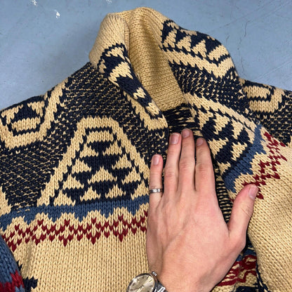 Polo Ralph Lauren Vintage 90s Hand Knit Polo Country Jacket Cardigan Small Shawl