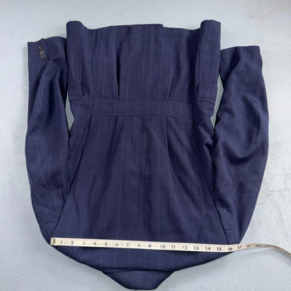 1940s 1950s VTG Mens Double Breast Suit 36 Jacket Coat Navy Union Rockabilly USA