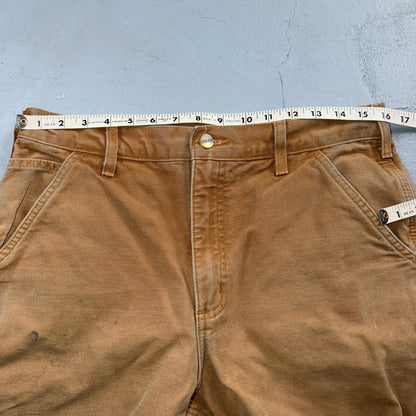 Carhartt Carpenter Pants Duck Canvas Flannel Lined B111 BRN Workwear Men 32x32