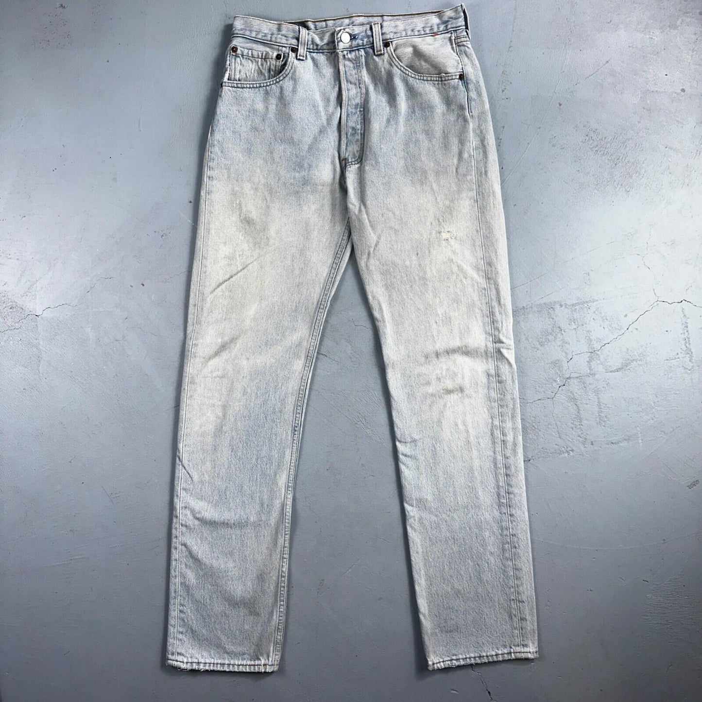 Levis 501 Vintage 90s USA XX Straight Leg Jeans Blue Light Wash 34x38 Act 30x33