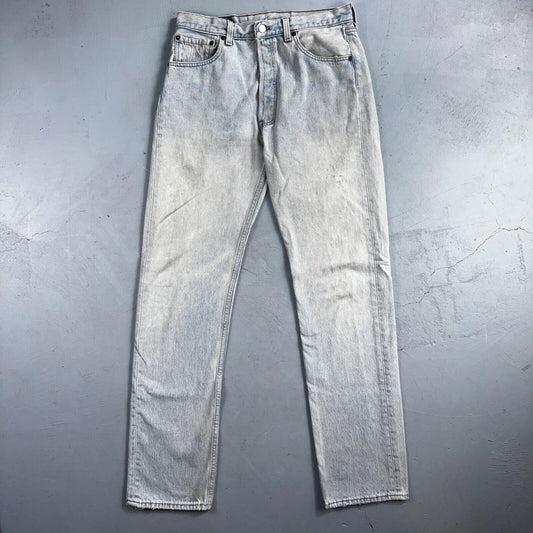 Levis 501 Vintage 90s USA XX Straight Leg Jeans Blue Light Wash 34x38 Act 30x33