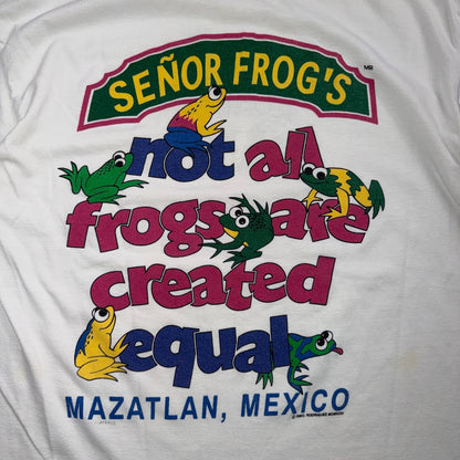 Senor Frogs VTG T Shirt Mexico Travel Club Party Frogs Funny Cute Graphic Colors