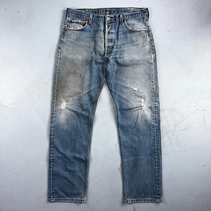 Levis 501 Vintage Y2K 90s XX Straight Leg Jeans Blue Med Wash 38x36 Act 35x31
