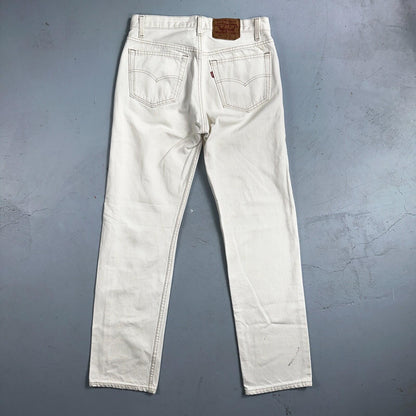 Levis 501 Vintage 90s USA XX Straight Leg Jeans White Light Wash 31x32 Act 30x30