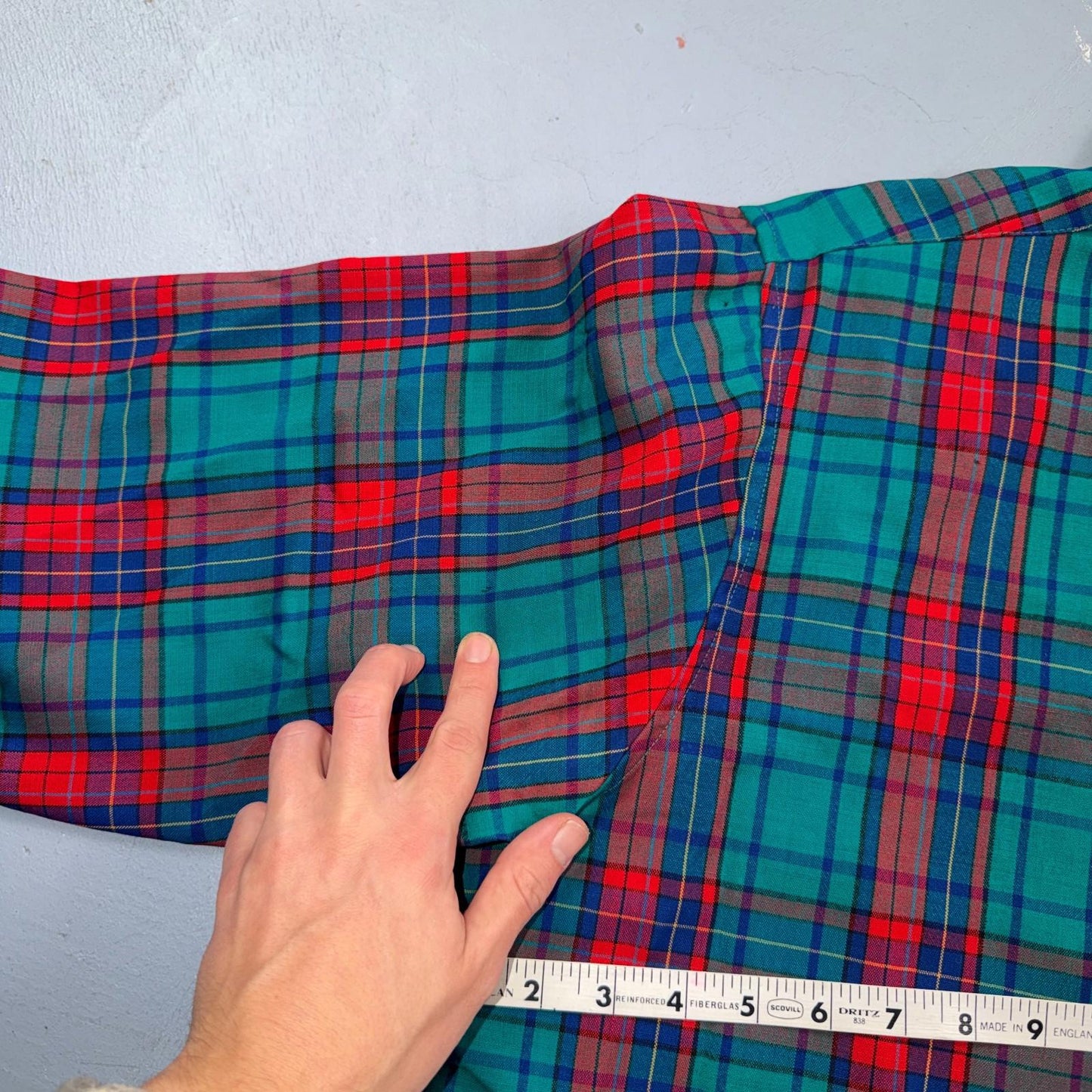 Pendleton VTG USA Made Virgin Wool BF LS Flannel Blue Red Turquoise Sz XL