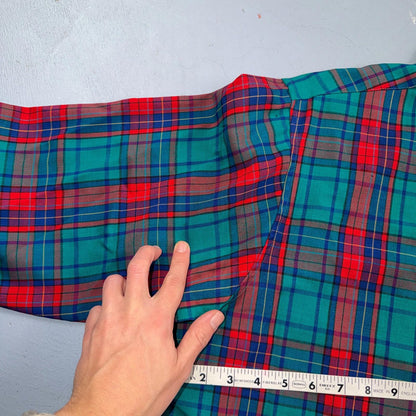 Pendleton VTG USA Made Virgin Wool BF LS Flannel Blue Red Turquoise Sz XL