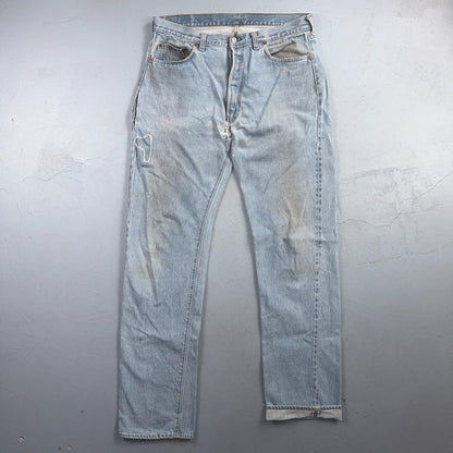 Levis 501 Vintage 80s Redline Selvedge USA XX Jeans Light Wash 38x40 Act 36x36