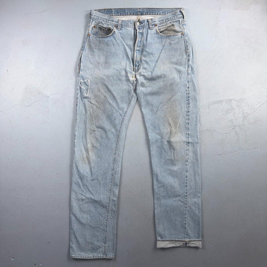 Levis 501 Vintage 80s Redline Selvedge USA XX Jeans Light Wash 38x40 Act 36x36